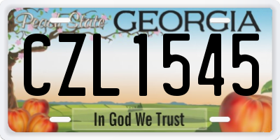 GA license plate CZL1545