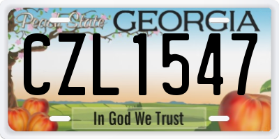 GA license plate CZL1547