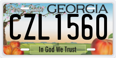 GA license plate CZL1560