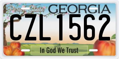 GA license plate CZL1562