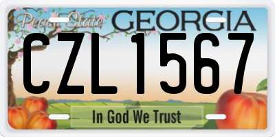 GA license plate CZL1567