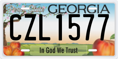 GA license plate CZL1577