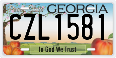 GA license plate CZL1581