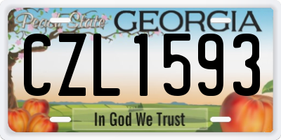 GA license plate CZL1593