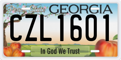 GA license plate CZL1601