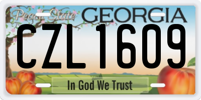 GA license plate CZL1609