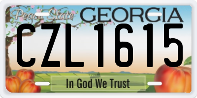 GA license plate CZL1615