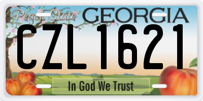 GA license plate CZL1621