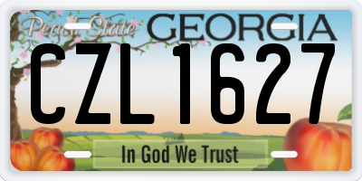 GA license plate CZL1627