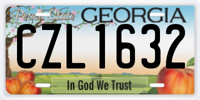 GA license plate CZL1632