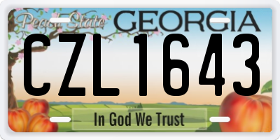 GA license plate CZL1643
