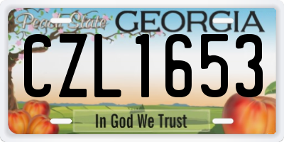 GA license plate CZL1653