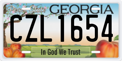 GA license plate CZL1654