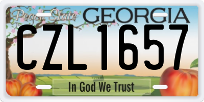 GA license plate CZL1657