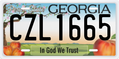 GA license plate CZL1665