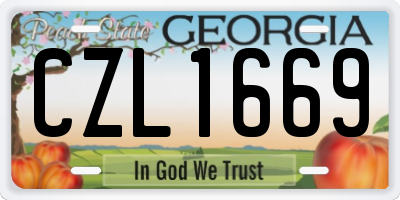 GA license plate CZL1669