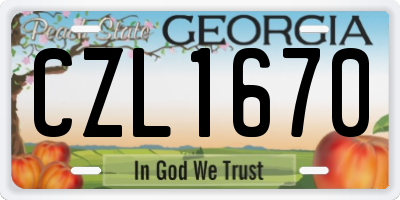 GA license plate CZL1670
