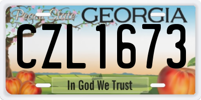GA license plate CZL1673