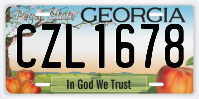 GA license plate CZL1678