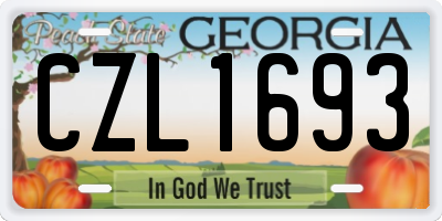 GA license plate CZL1693
