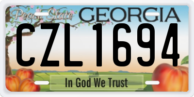 GA license plate CZL1694