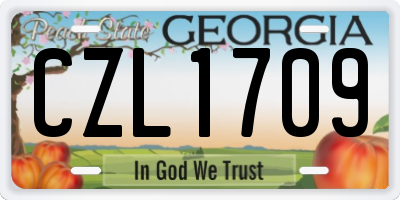 GA license plate CZL1709