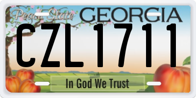 GA license plate CZL1711