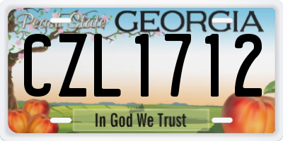 GA license plate CZL1712