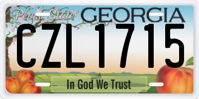 GA license plate CZL1715