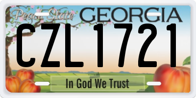 GA license plate CZL1721