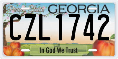 GA license plate CZL1742