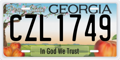 GA license plate CZL1749