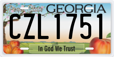 GA license plate CZL1751