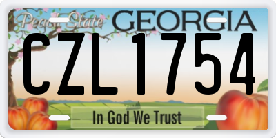 GA license plate CZL1754