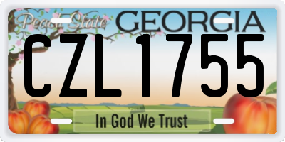 GA license plate CZL1755