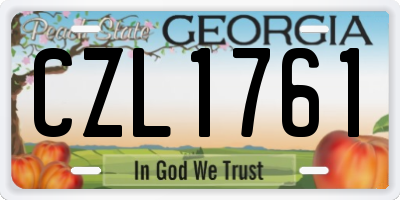 GA license plate CZL1761