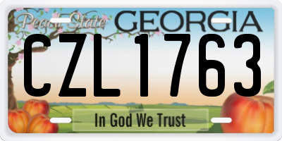 GA license plate CZL1763