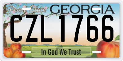 GA license plate CZL1766