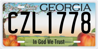 GA license plate CZL1778