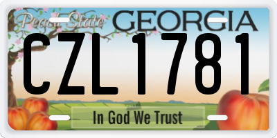 GA license plate CZL1781