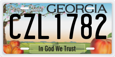 GA license plate CZL1782