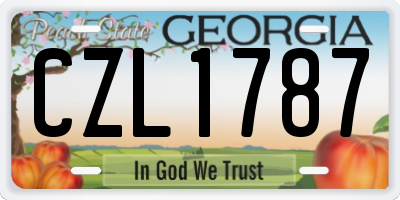 GA license plate CZL1787
