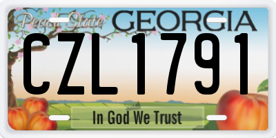 GA license plate CZL1791