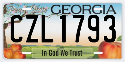 GA license plate CZL1793