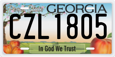 GA license plate CZL1805