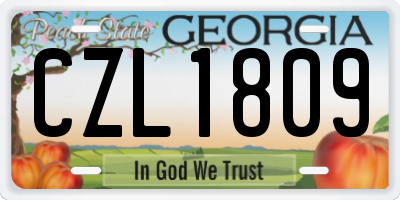 GA license plate CZL1809
