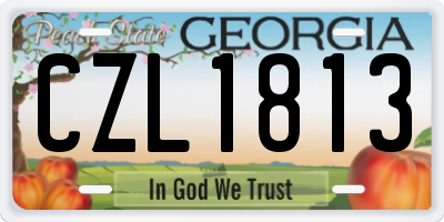 GA license plate CZL1813