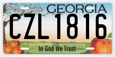 GA license plate CZL1816