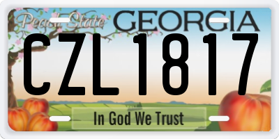 GA license plate CZL1817