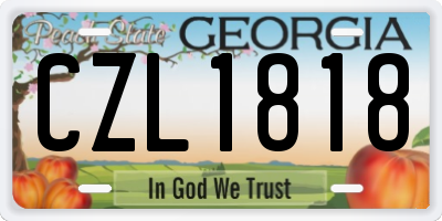 GA license plate CZL1818